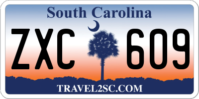 SC license plate ZXC609