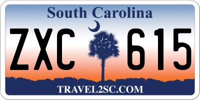 SC license plate ZXC615