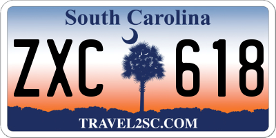 SC license plate ZXC618