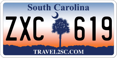 SC license plate ZXC619