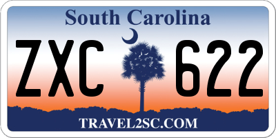 SC license plate ZXC622