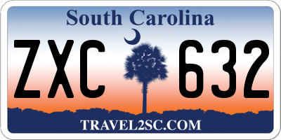 SC license plate ZXC632