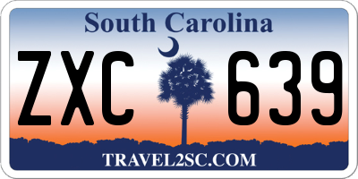 SC license plate ZXC639