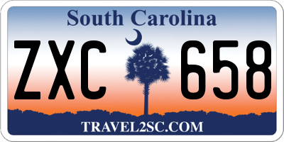 SC license plate ZXC658
