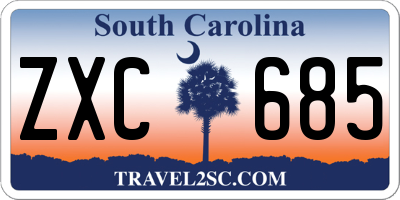SC license plate ZXC685