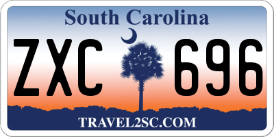 SC license plate ZXC696