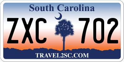 SC license plate ZXC702