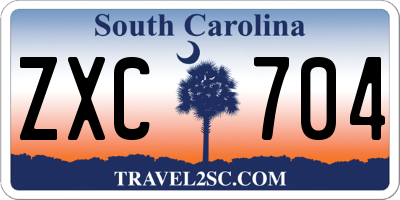 SC license plate ZXC704