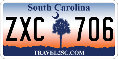 SC license plate ZXC706