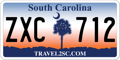 SC license plate ZXC712