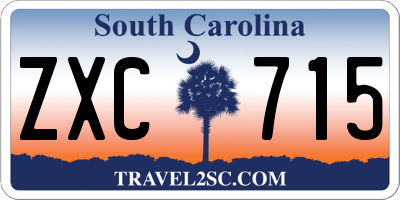 SC license plate ZXC715