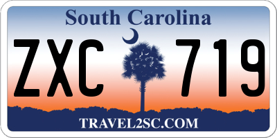 SC license plate ZXC719