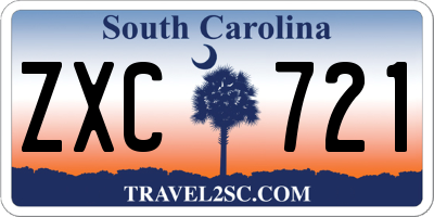 SC license plate ZXC721
