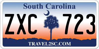 SC license plate ZXC723