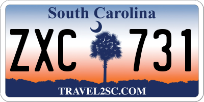 SC license plate ZXC731