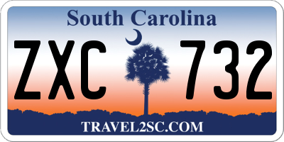 SC license plate ZXC732