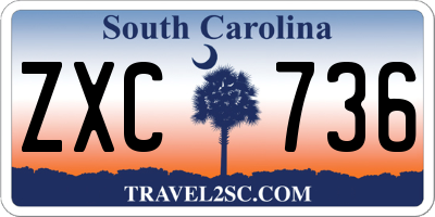 SC license plate ZXC736
