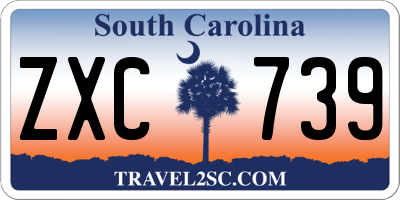 SC license plate ZXC739