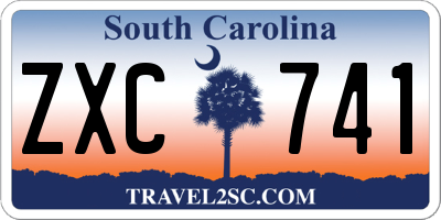 SC license plate ZXC741