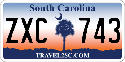 SC license plate ZXC743