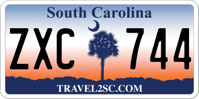 SC license plate ZXC744