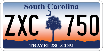 SC license plate ZXC750