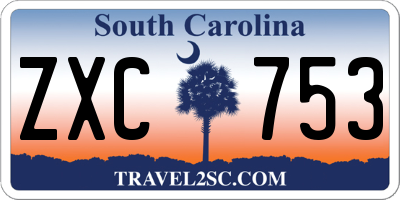SC license plate ZXC753