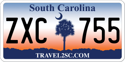 SC license plate ZXC755