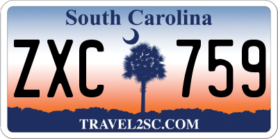 SC license plate ZXC759