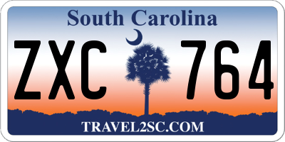 SC license plate ZXC764