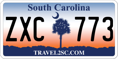 SC license plate ZXC773