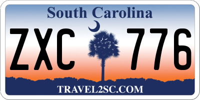 SC license plate ZXC776