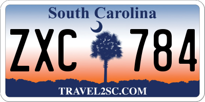 SC license plate ZXC784