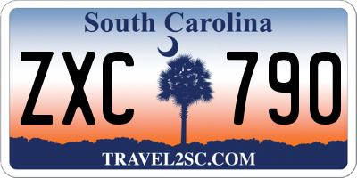 SC license plate ZXC790