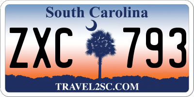 SC license plate ZXC793