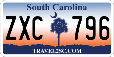 SC license plate ZXC796