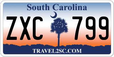 SC license plate ZXC799