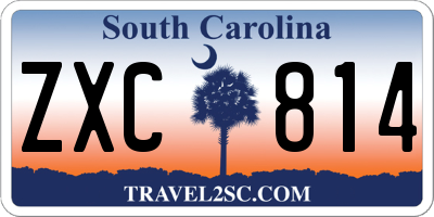 SC license plate ZXC814
