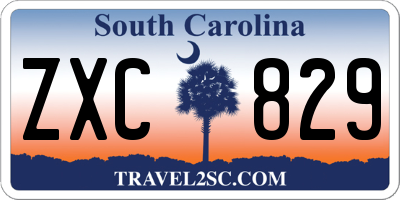 SC license plate ZXC829