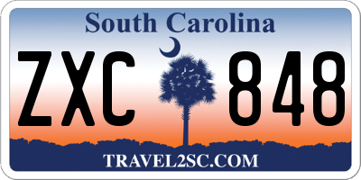 SC license plate ZXC848