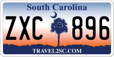 SC license plate ZXC896