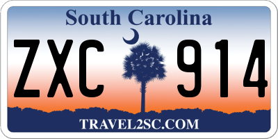 SC license plate ZXC914