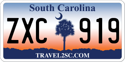 SC license plate ZXC919