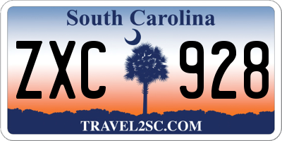 SC license plate ZXC928