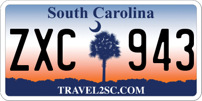 SC license plate ZXC943