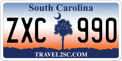 SC license plate ZXC990