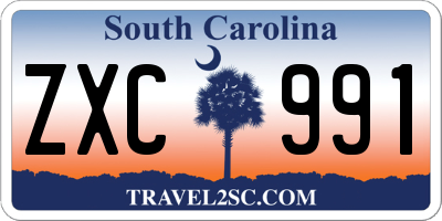 SC license plate ZXC991