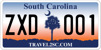 SC license plate ZXD001