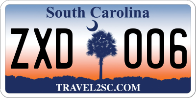 SC license plate ZXD006