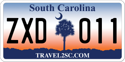 SC license plate ZXD011